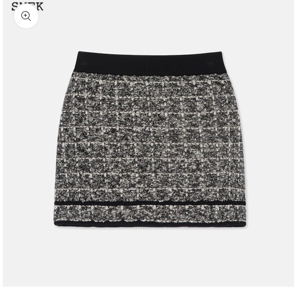 Elegant Tweed Skirt Set - Black and White - Picture 6 of 8